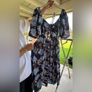 Abercrombie & Fitch Floral Maxi Dress - Blue and Brown